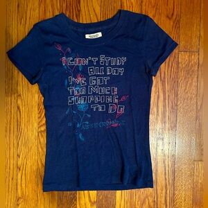 Abercrombie Kids Shirt - Girls Size L - Blue “I Can’t Study All Day..”